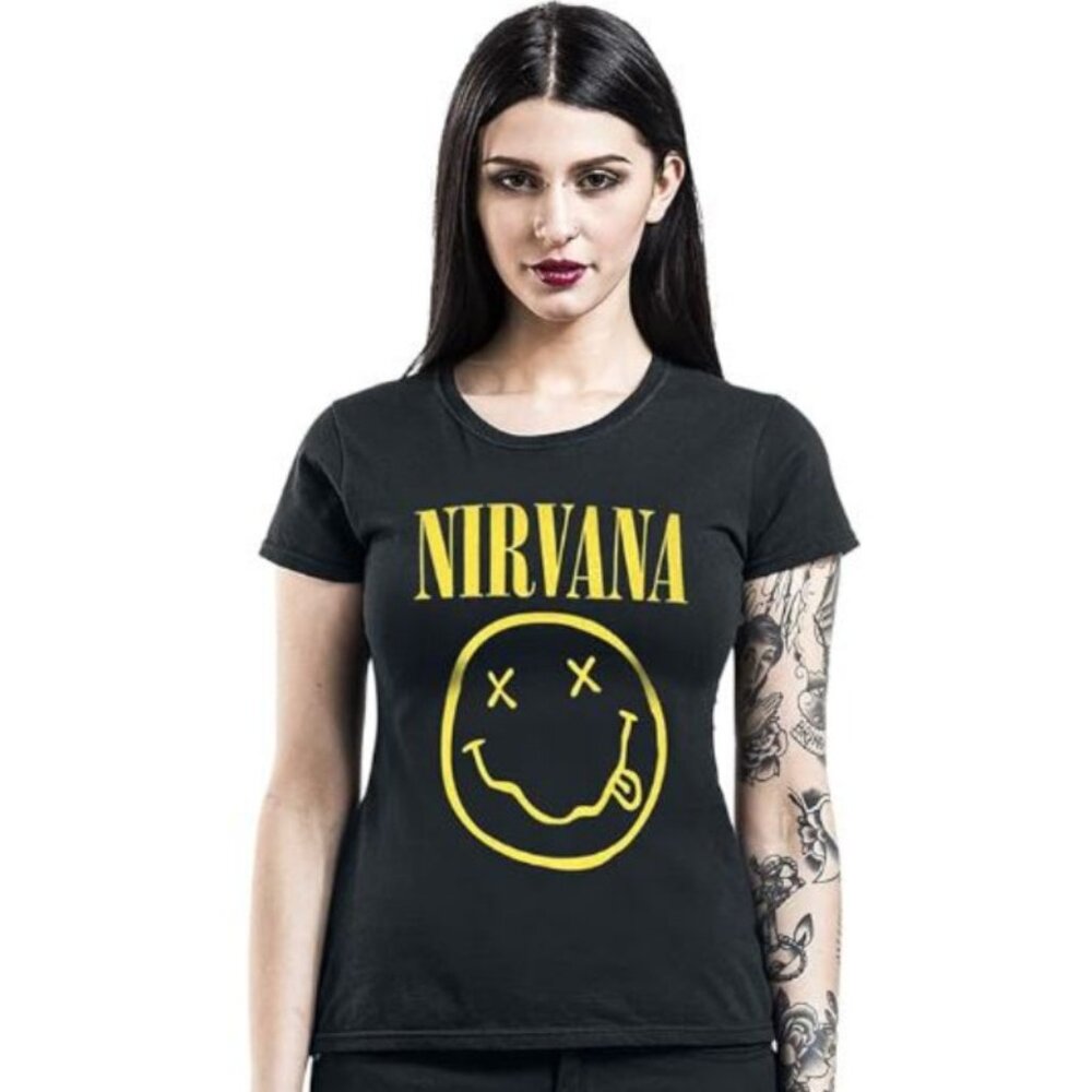 Nirvana Smiley Face T Shirt - Women's - Small